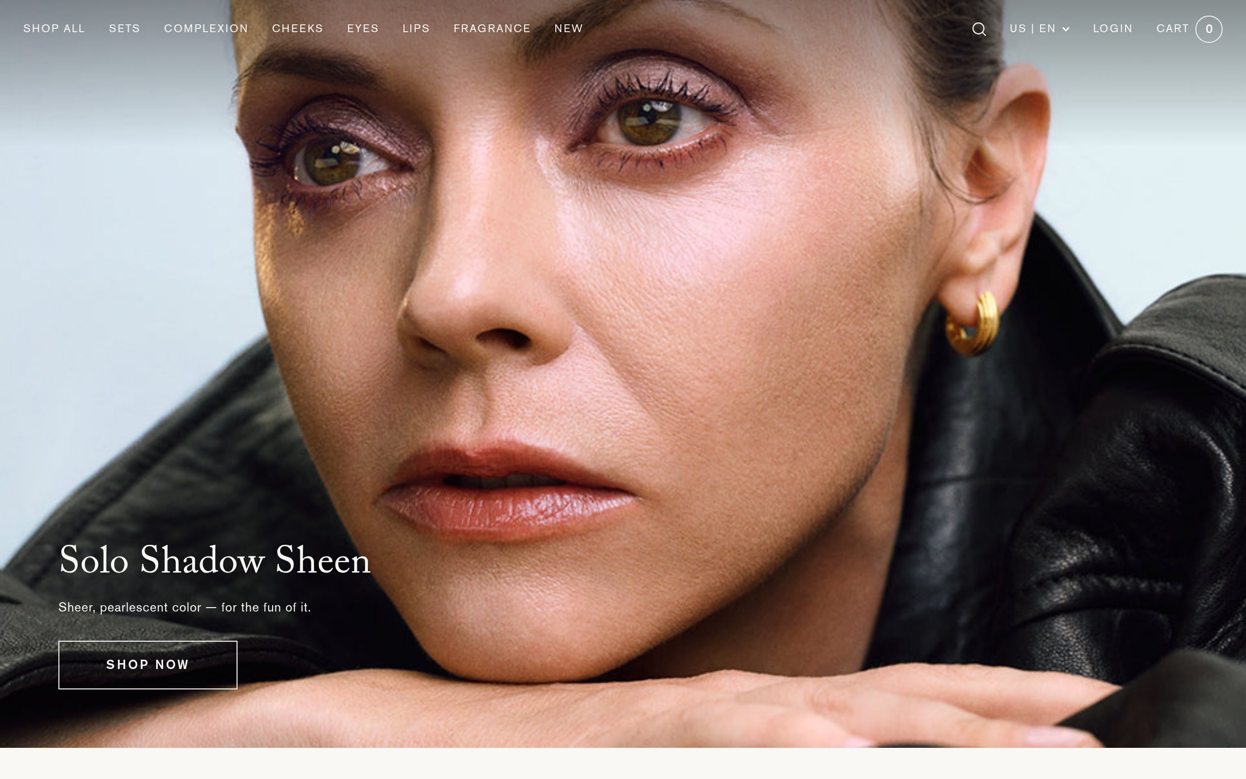 Screenshot of the MERIT Beauty website homepage