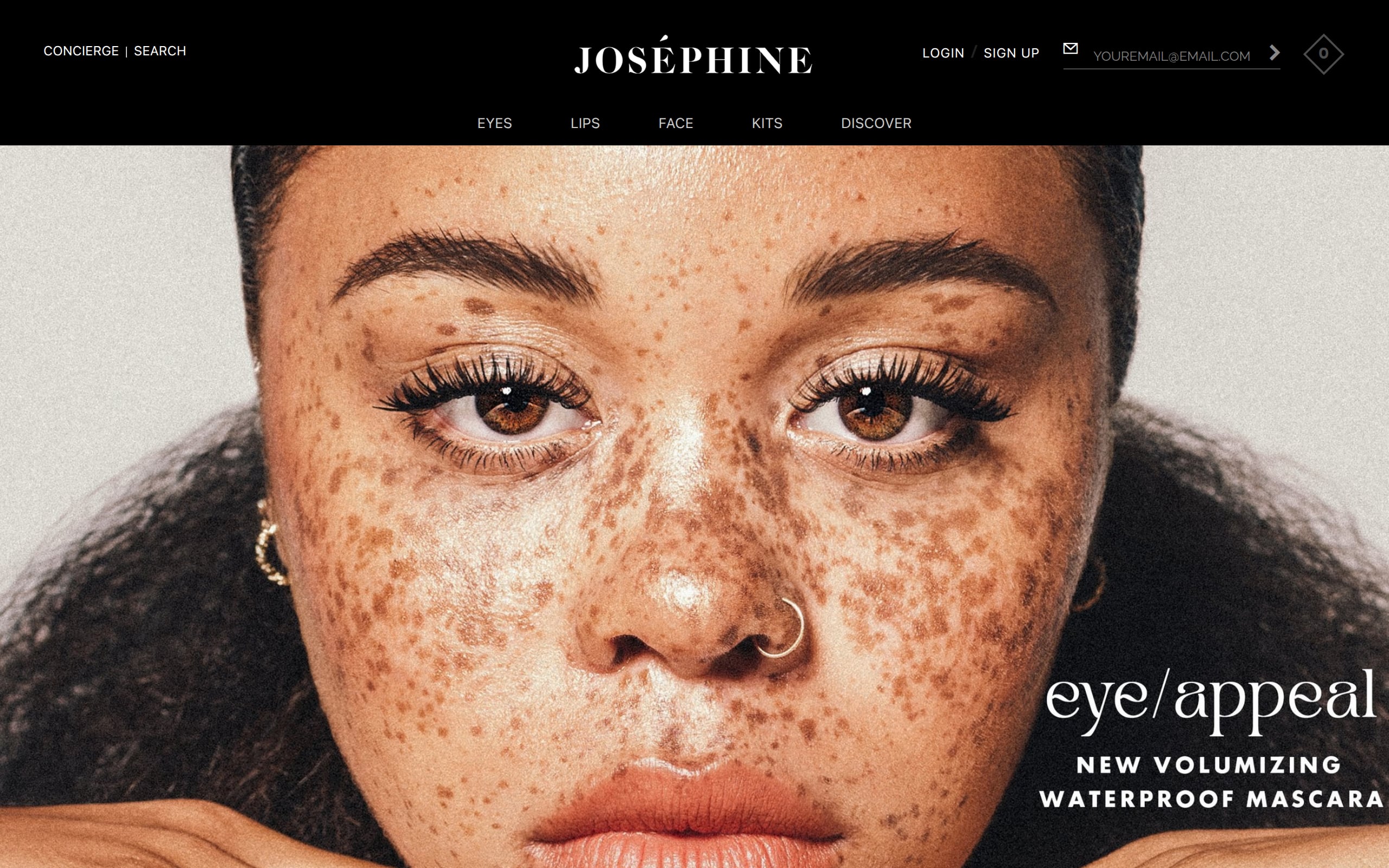 Screenshot of the Joséphine Cosmetics website homepage