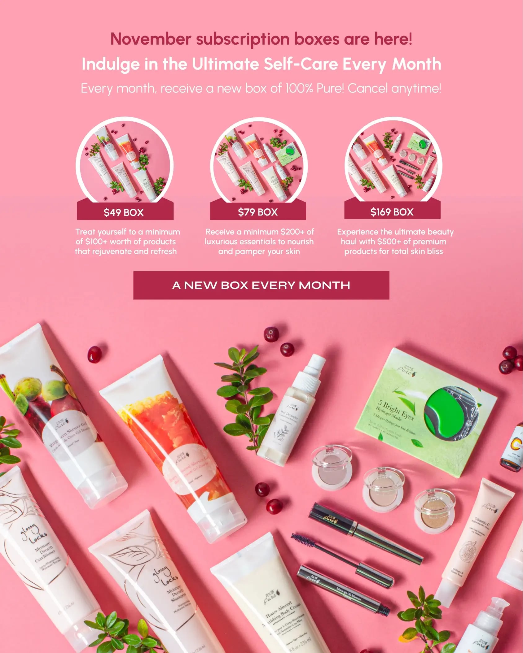 A screenshot from the 100% Pure website.