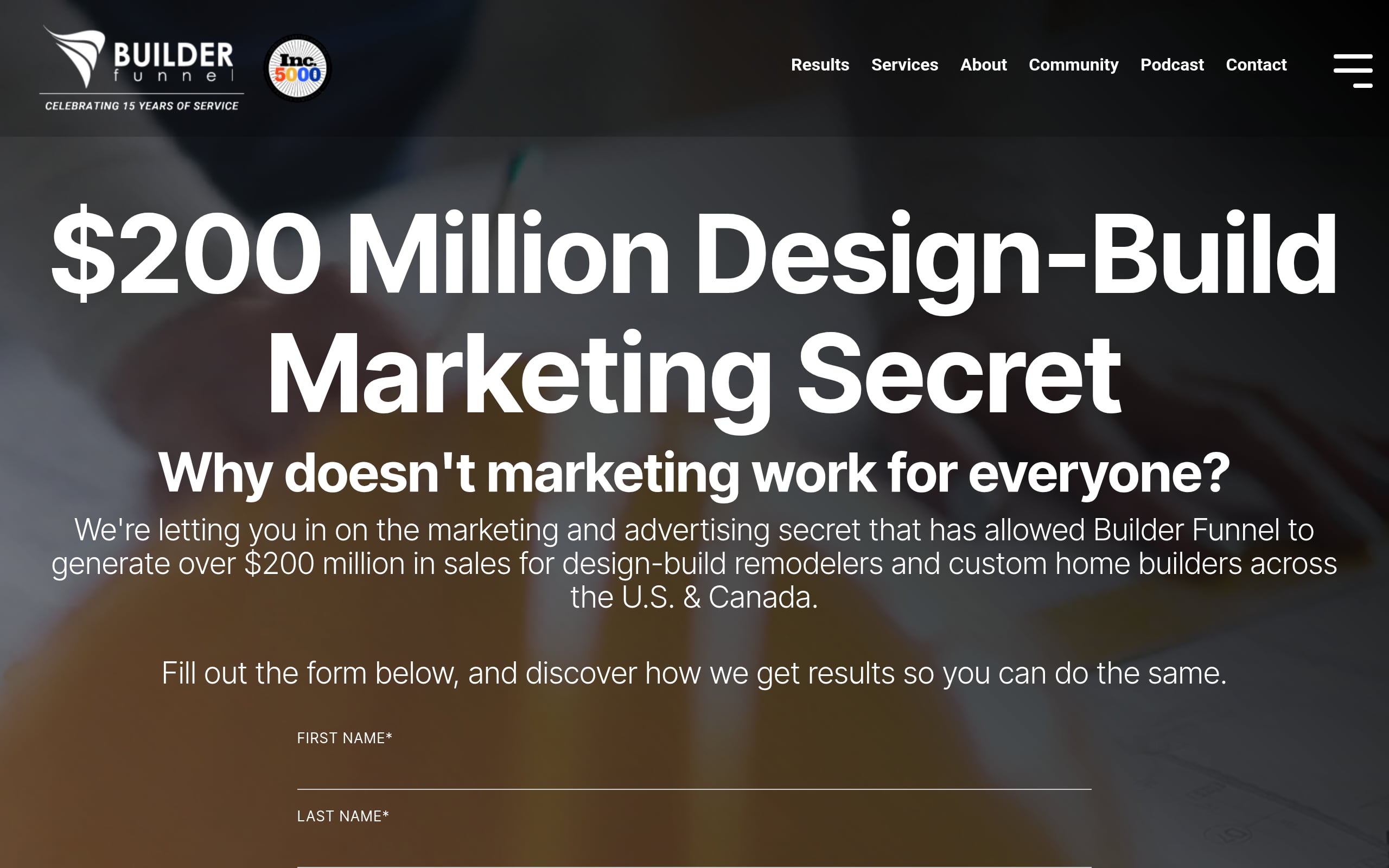 Builder Funnel Screenshot