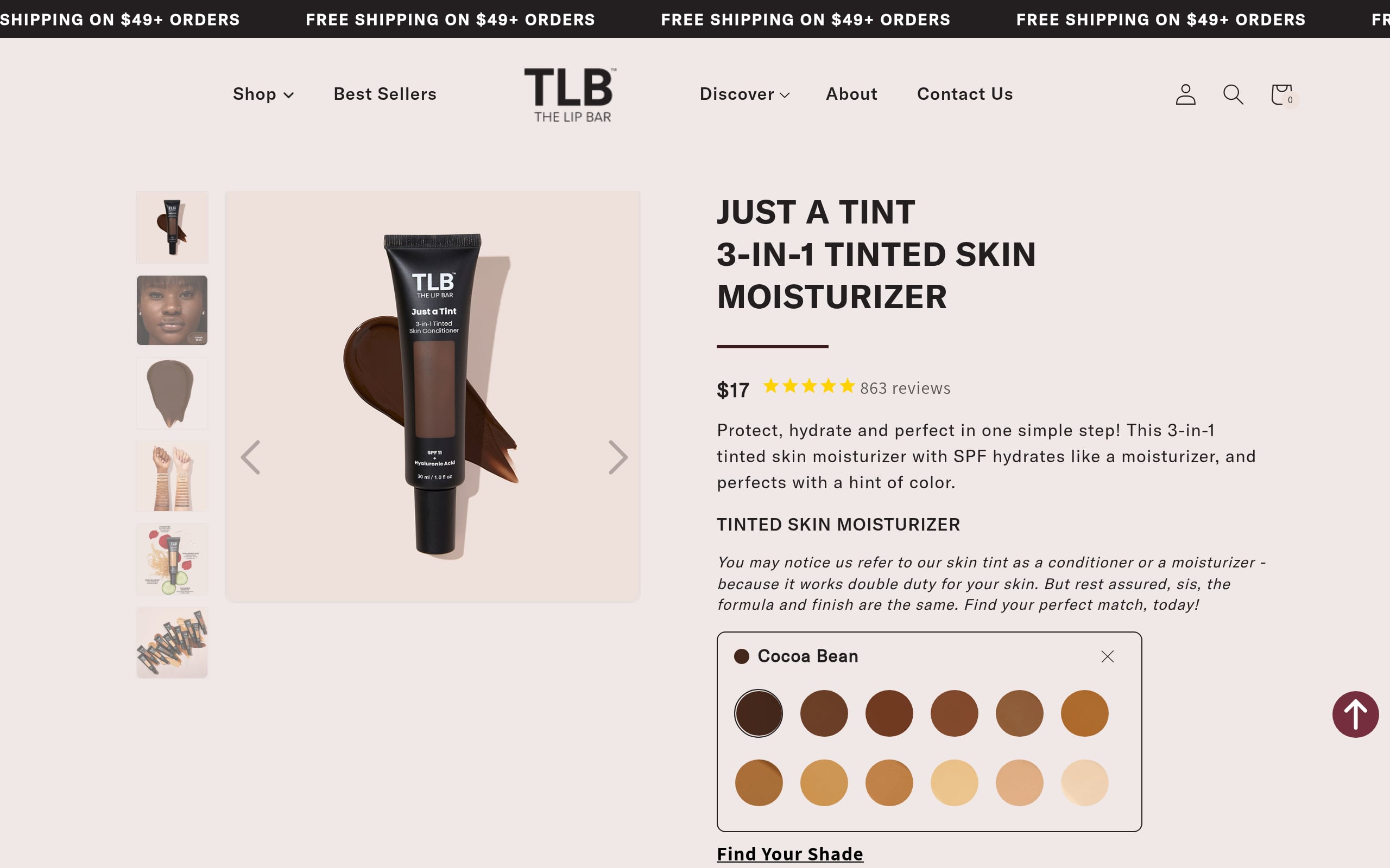 The Lip Bar Just a Tint 3-in-1 Tinted Skin Conditioner Screenshot