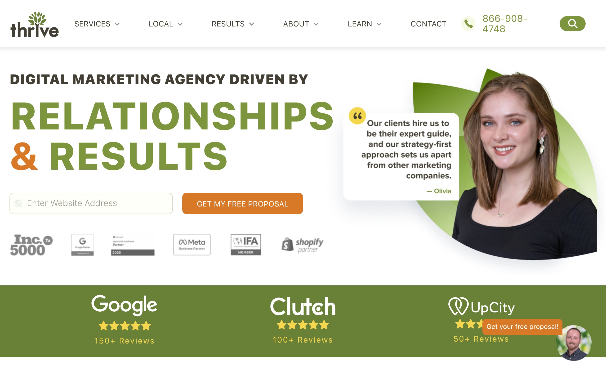 Thrive Internet Marketing Agency Screenshot