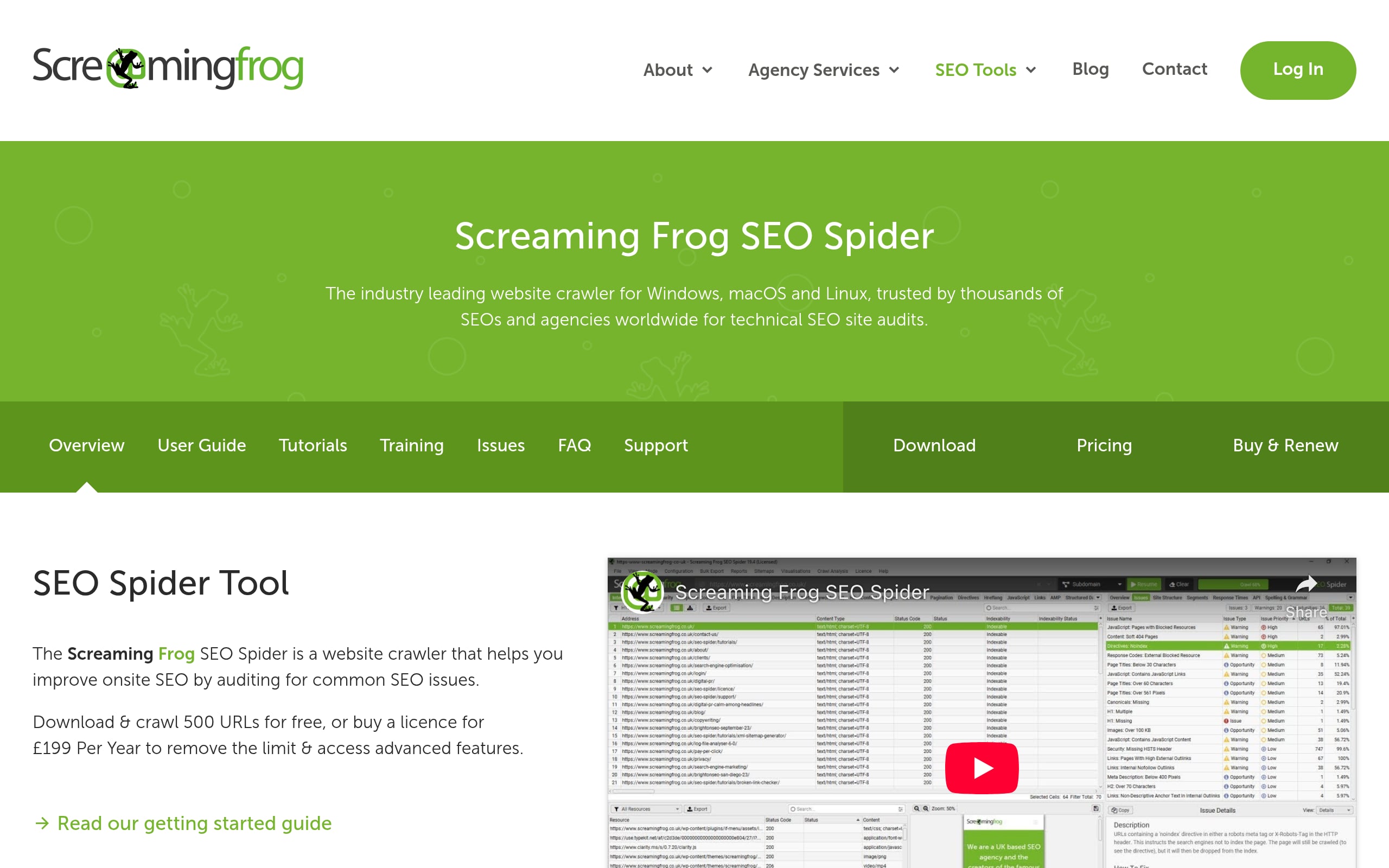 Screaming Frog SEO Spider Screenshot
