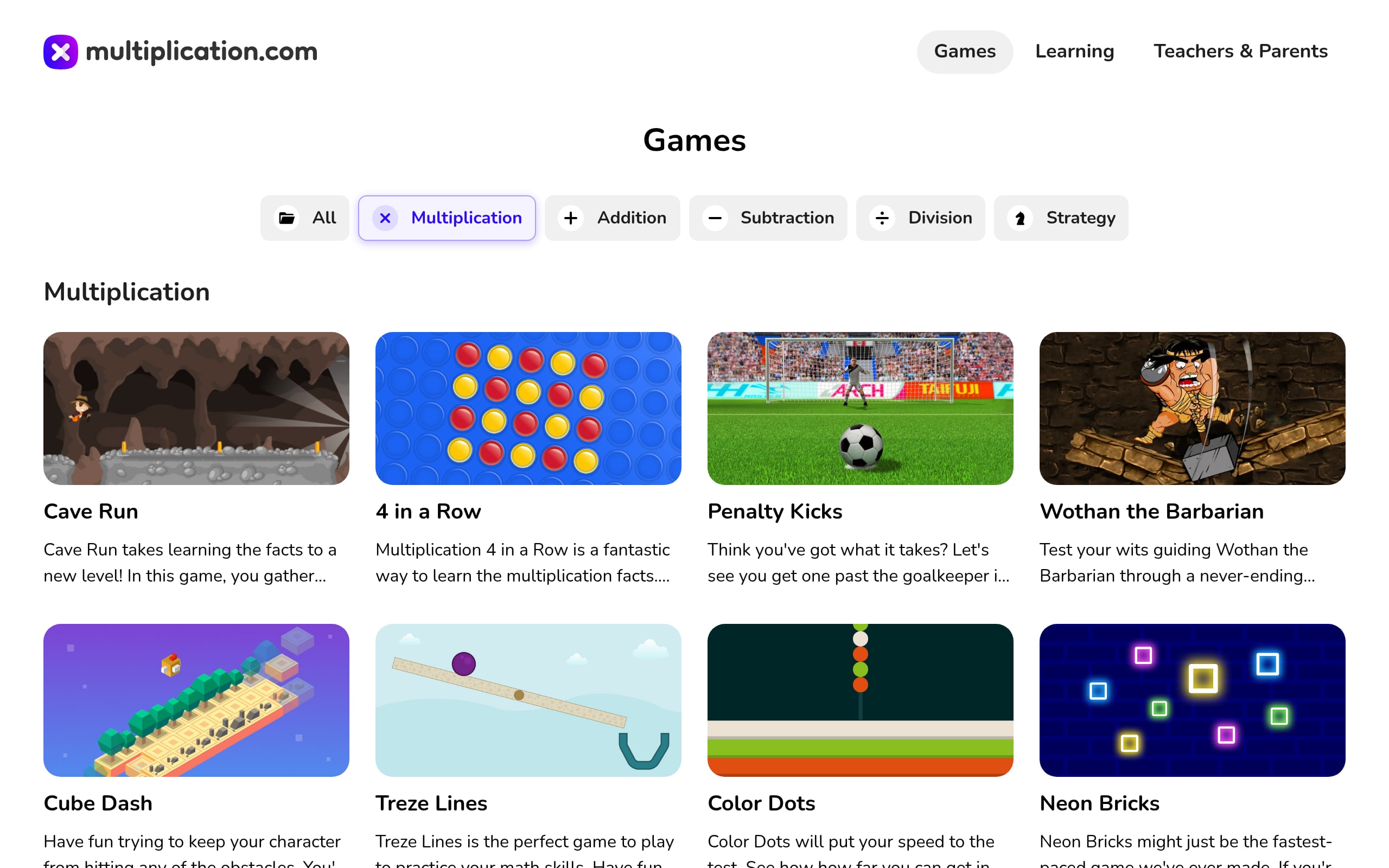 Play Multiplication Games Online Screenshot