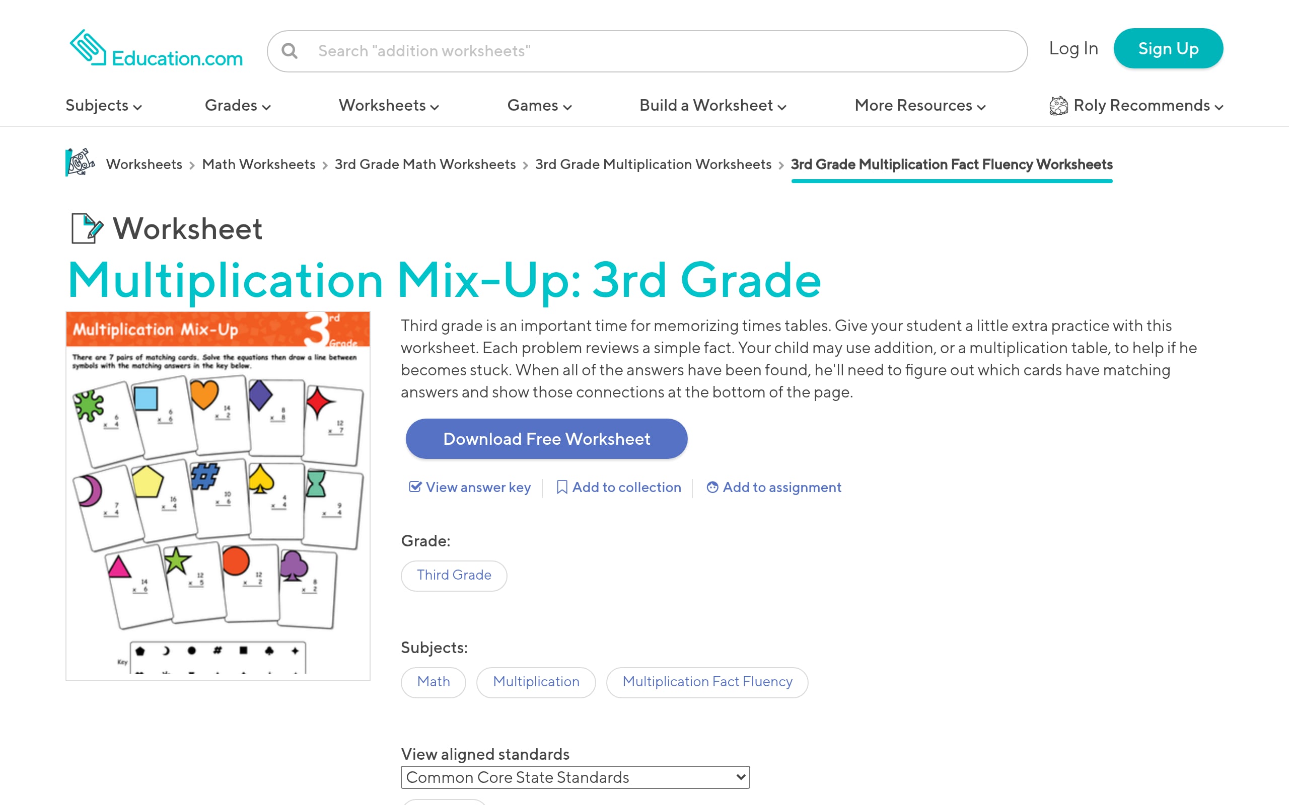 Multiplication Mix-Up Screenshot