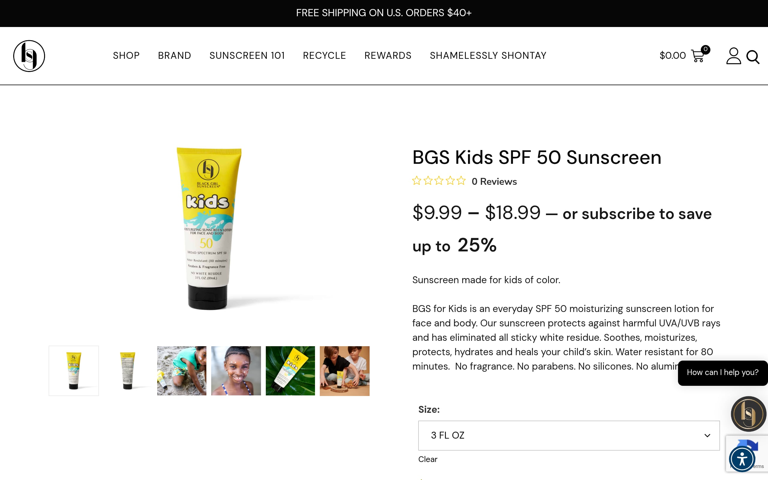 Black Girl Sunscreen Kids SPF 50 Screenshot
