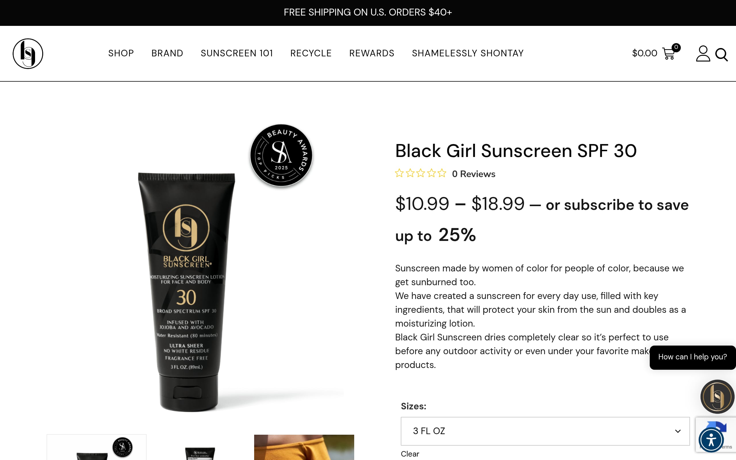 Black Girl Sunscreen SPF 30 Screenshot