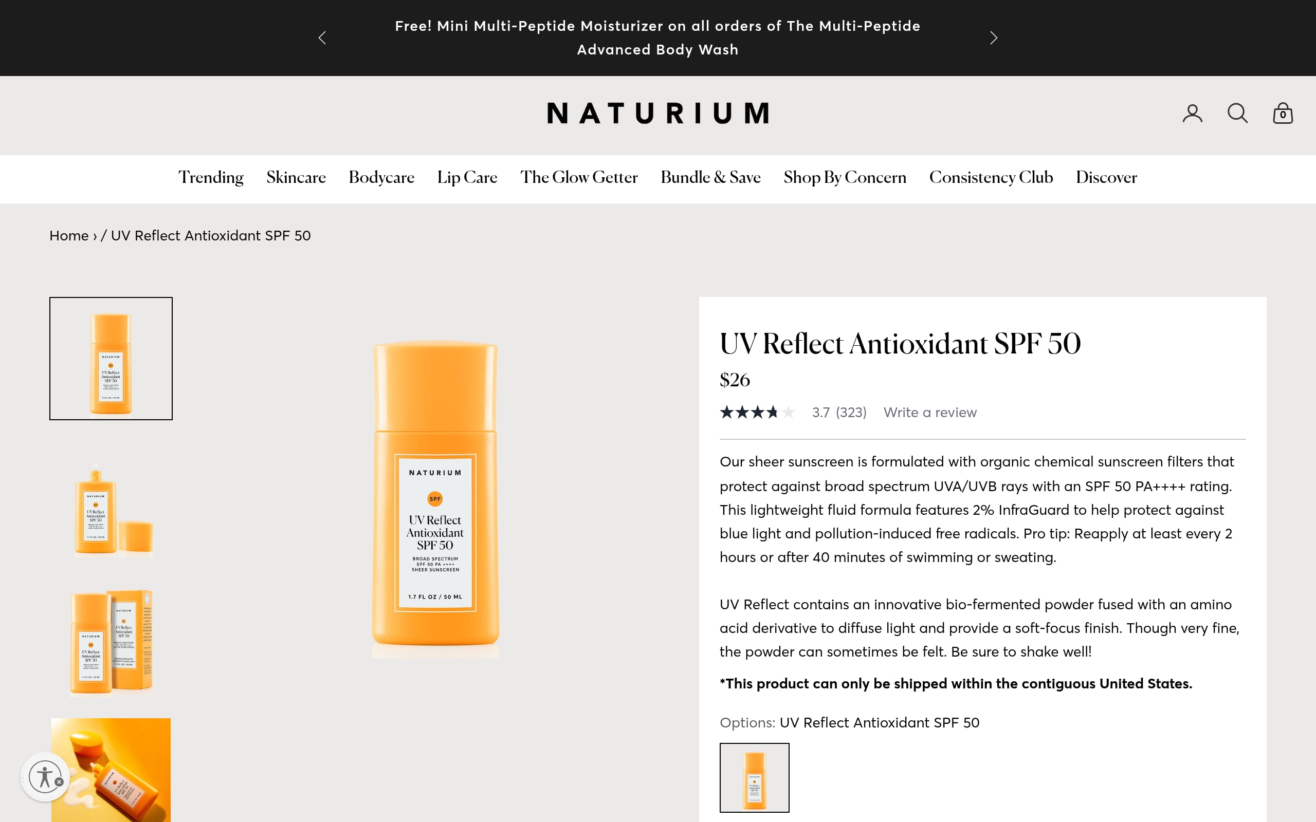 Naturium UV Reflect Antioxidant SPF 50 Screenshot