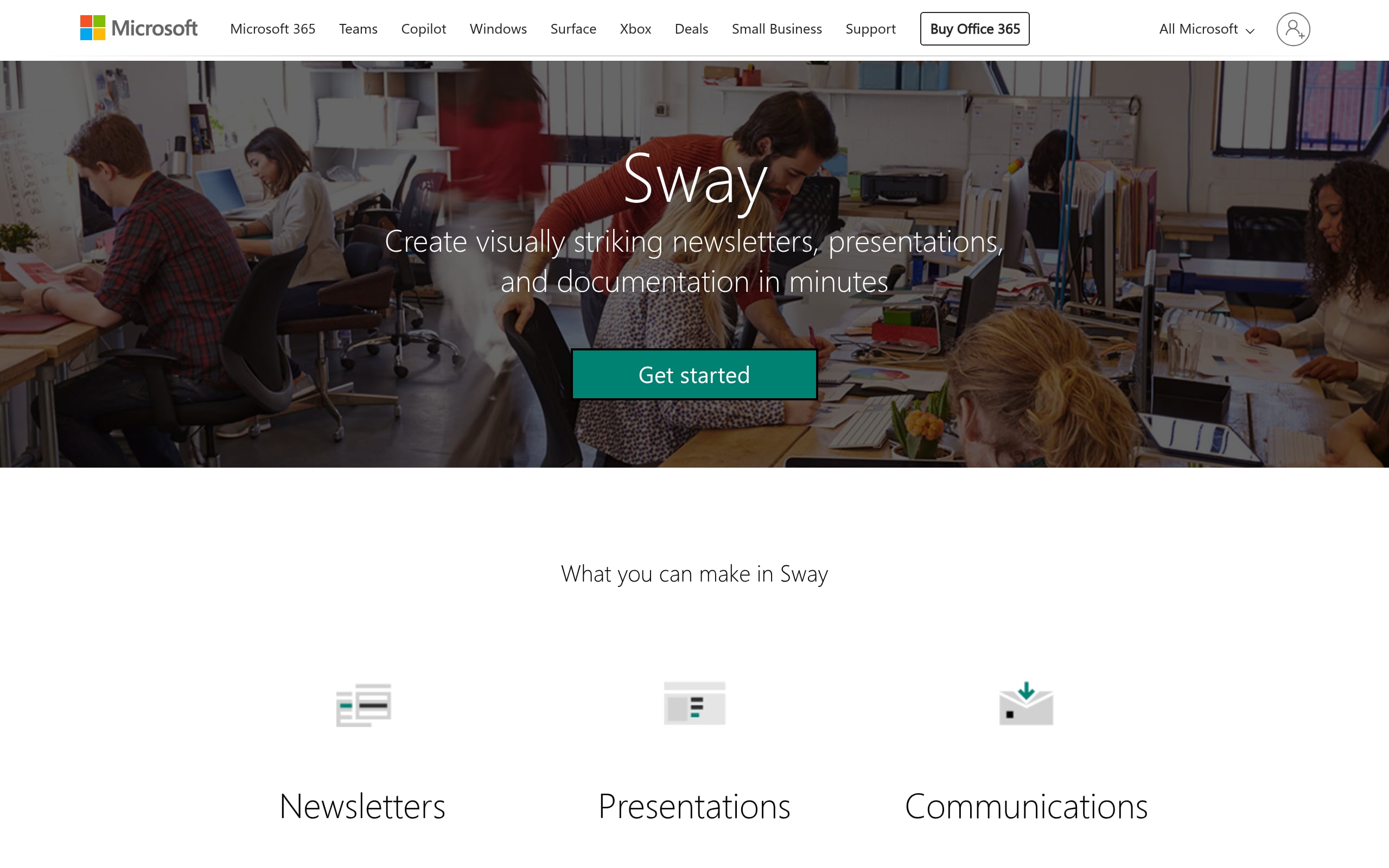 Publish for an audience: Adobe Spark Page Screenshot