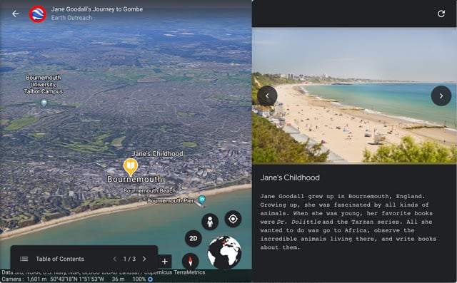 Creating stories with Google Earth Screenshot