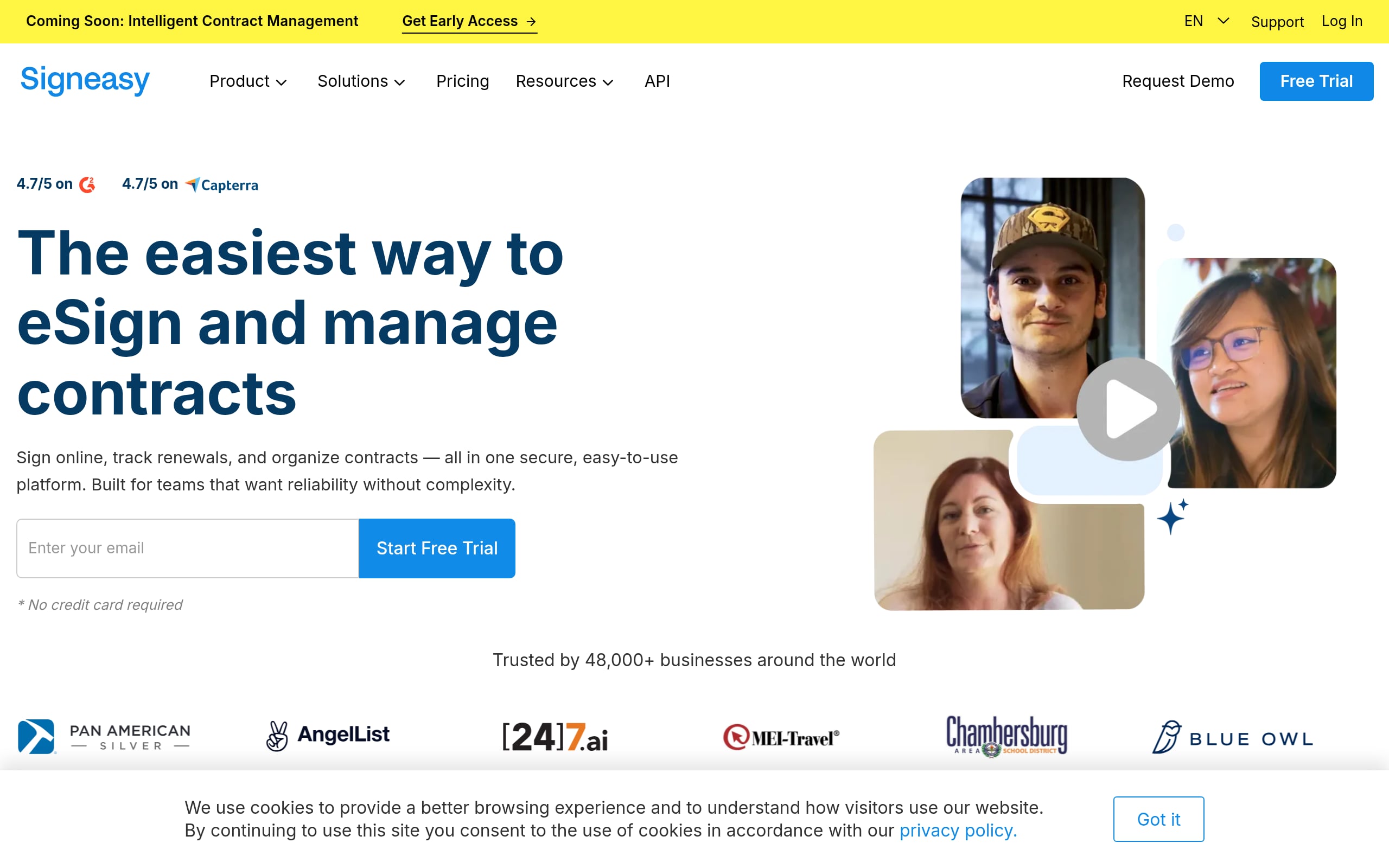 Signeasy's strategy for building authority through competitor comparisons and region-specific content Screenshot