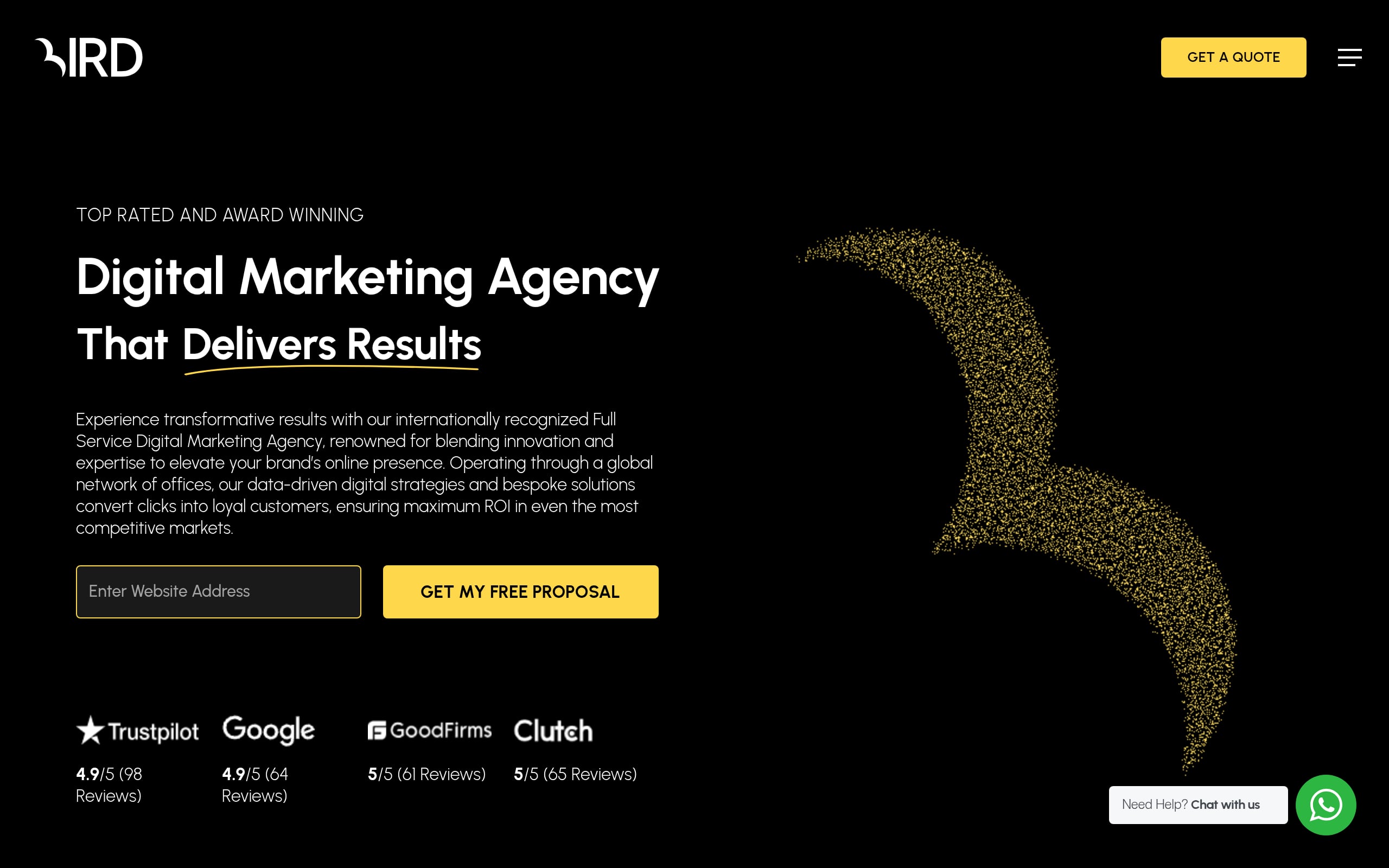 Bird Marketing Screenshot