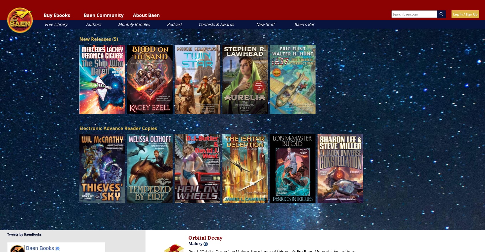 Baen Books Screenshot