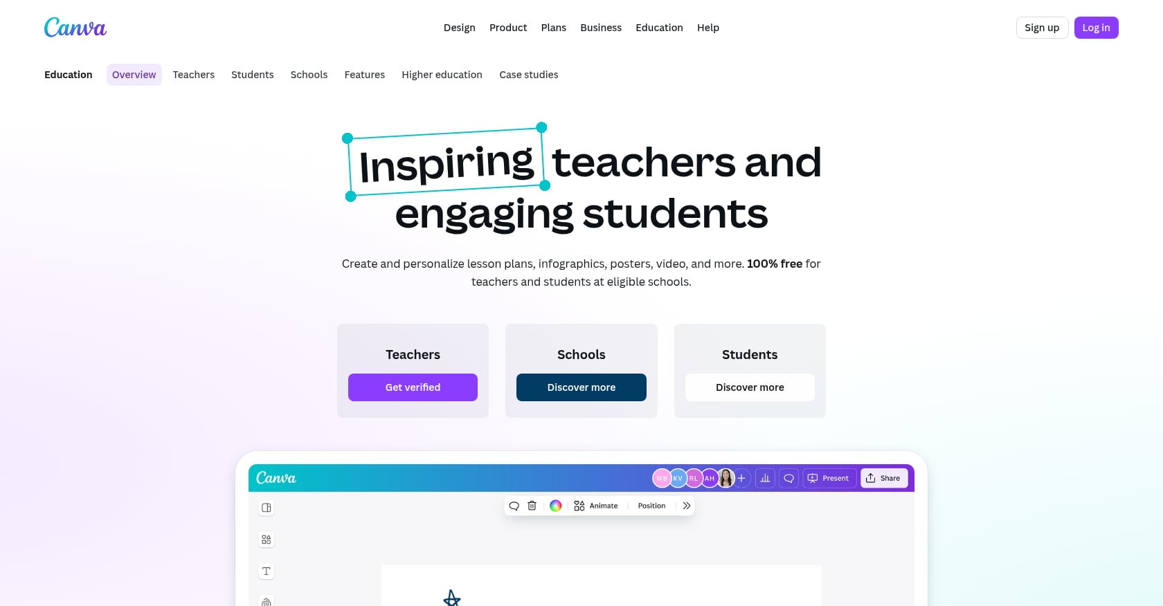 Canva for Education Screenshot