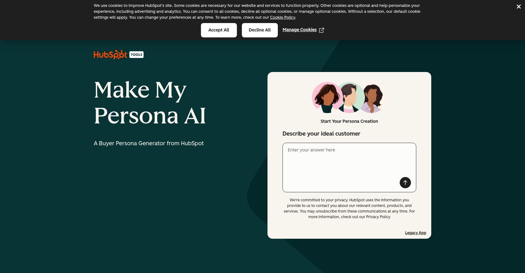 HubSpot Make My Persona Screenshot