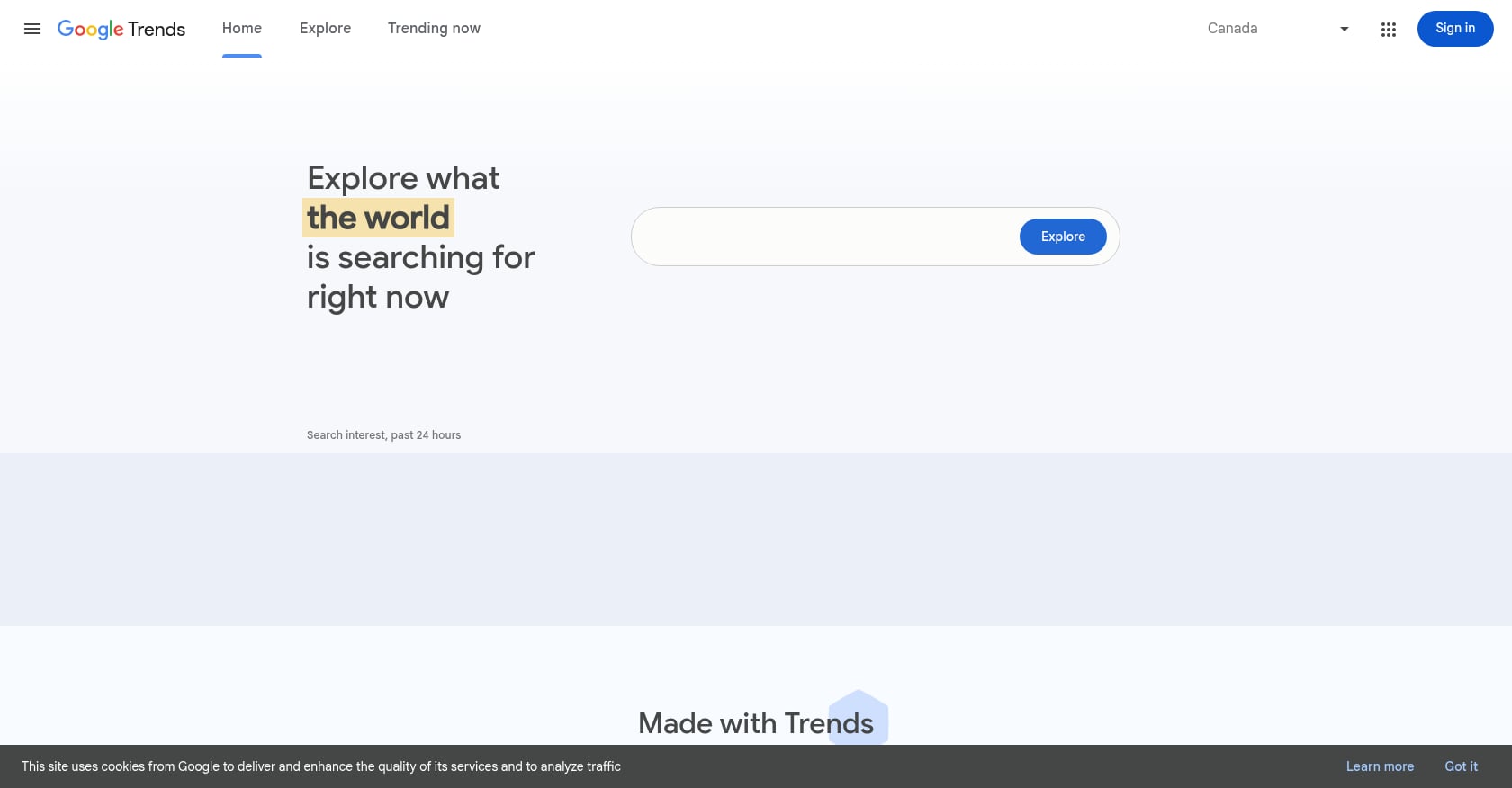 Google Trends and Keyword Planner Screenshot