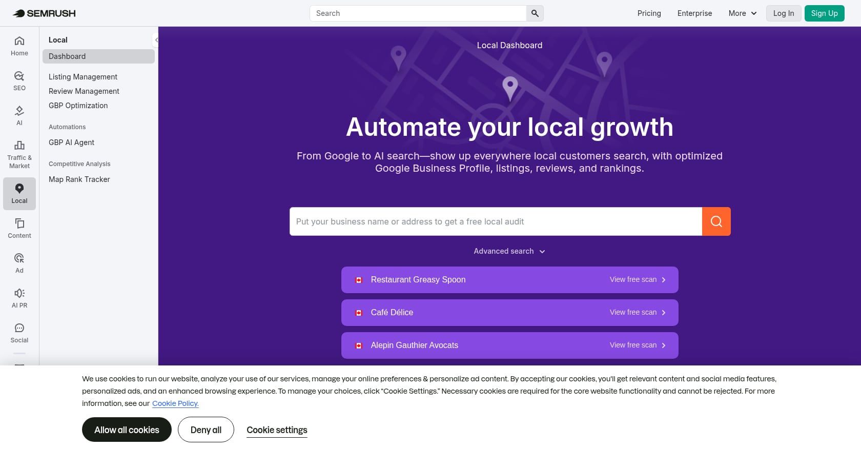 Semrush Local Screenshot