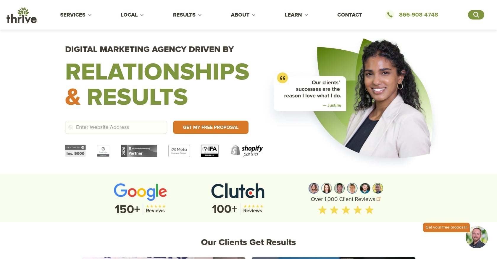 Thrive Internet Marketing Agency Screenshot