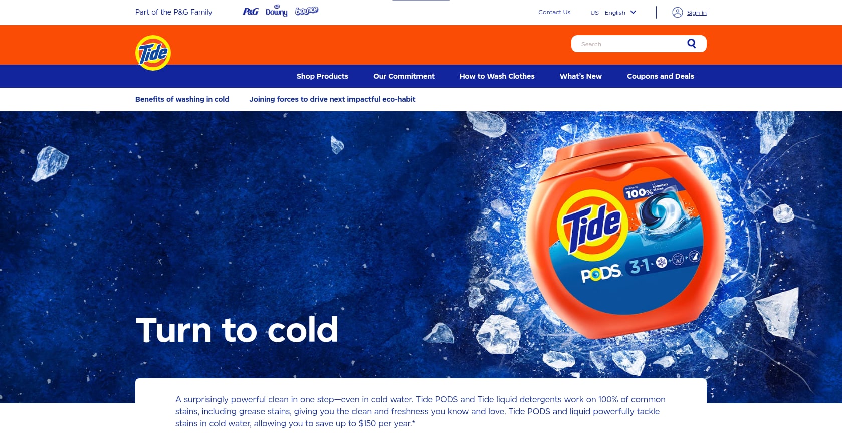 Tide, "Turn to Cold" / #ColdWaterClean Screenshot