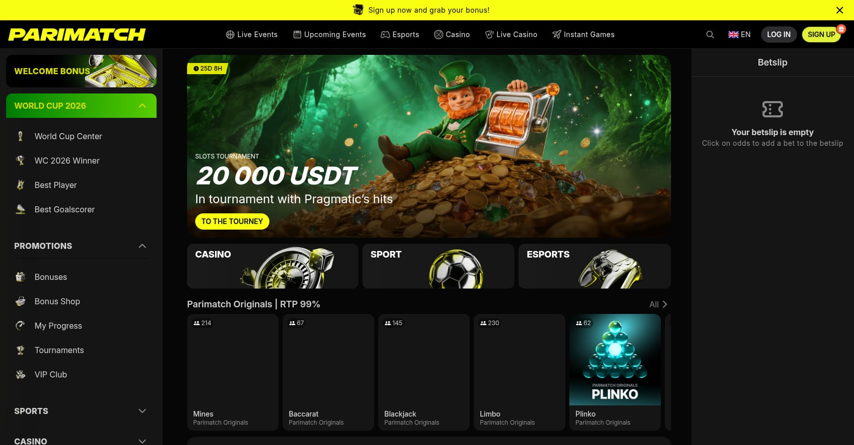 Parimatch Screenshot