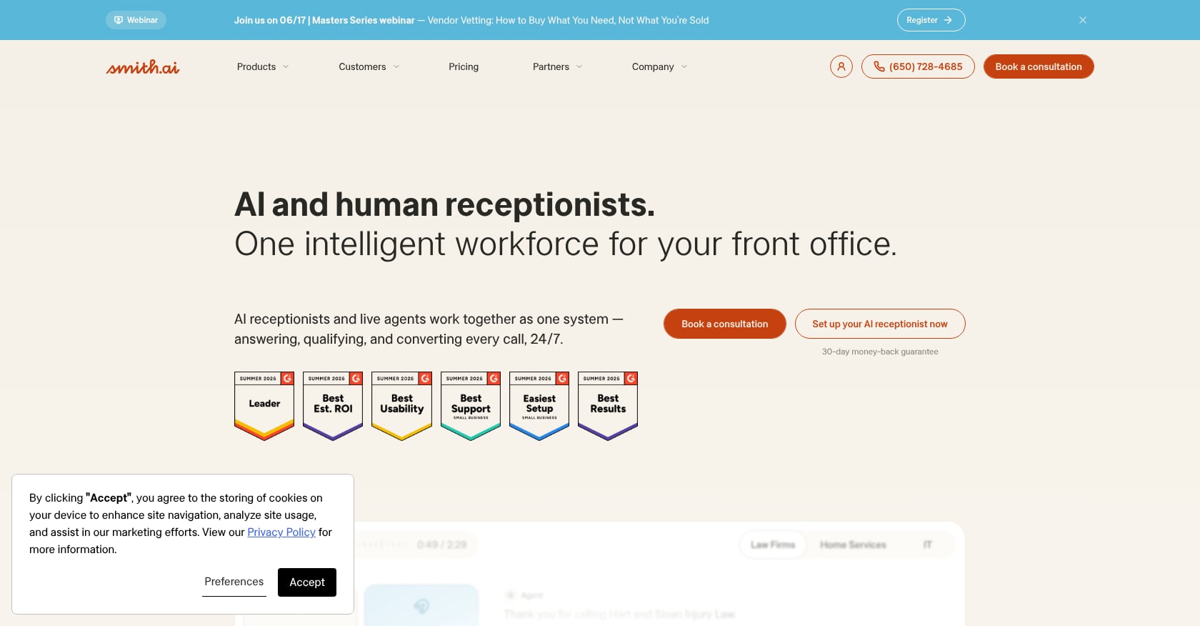 Smith.ai (AI Receptionist) Screenshot