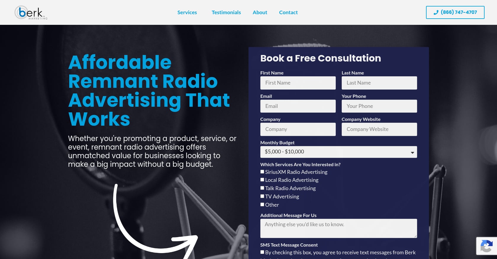 Berk Marketing Screenshot