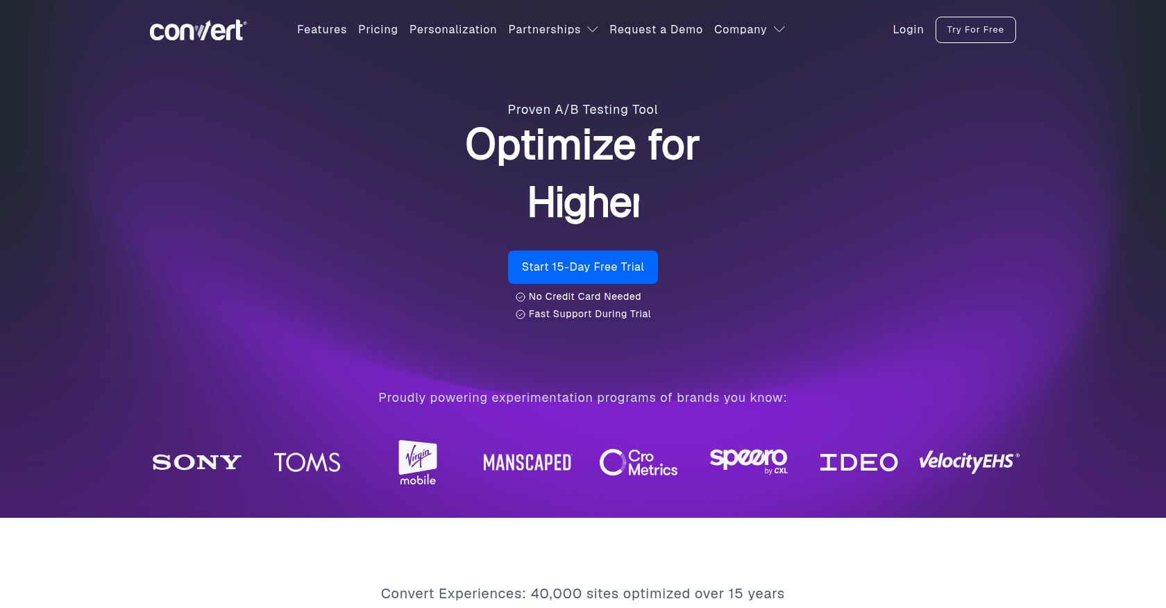 Convert Experiences Screenshot