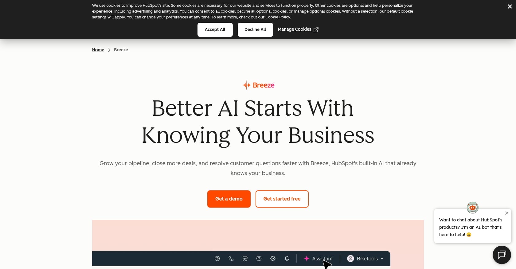 HubSpot AI (Breeze) Screenshot
