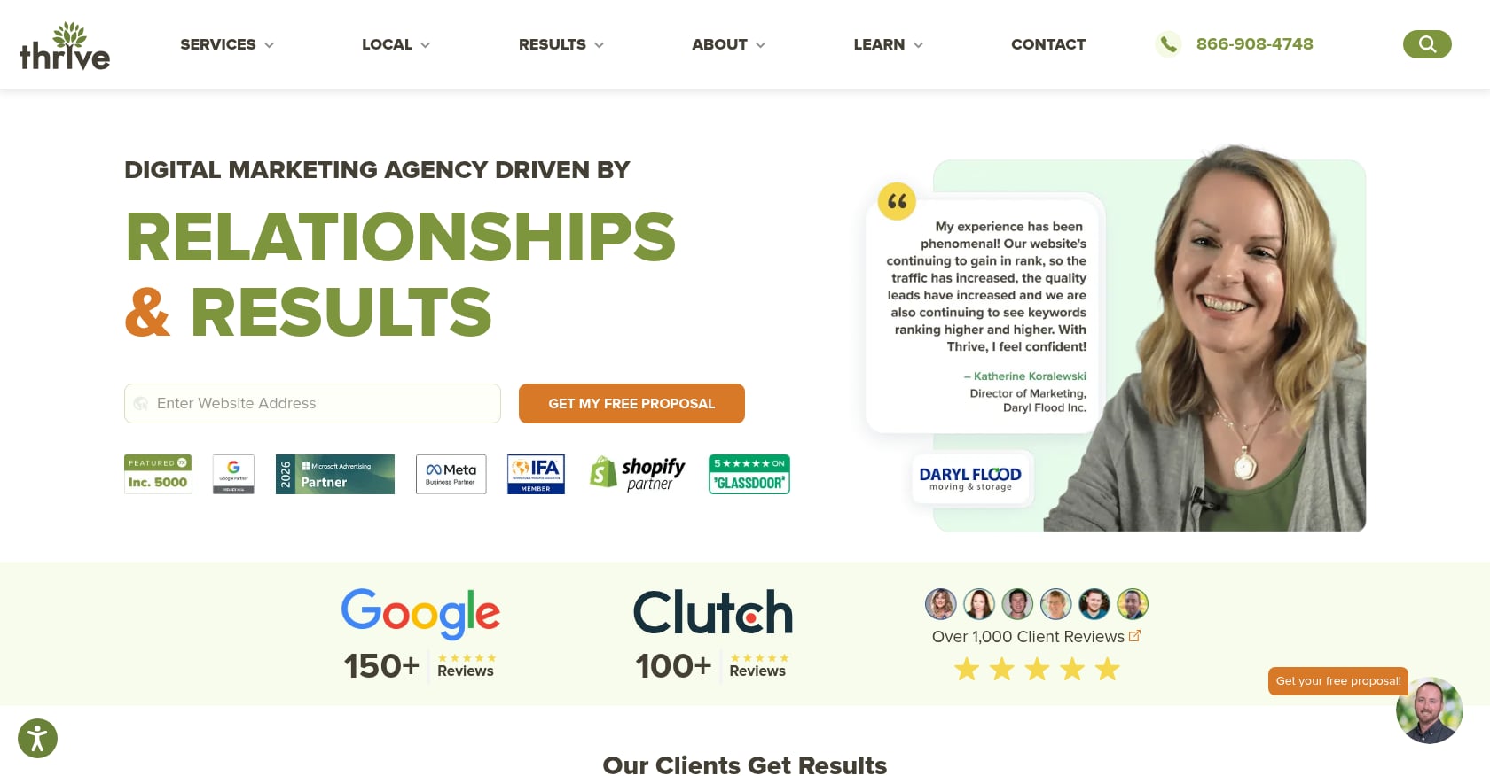 Thrive Internet Marketing Agency Screenshot
