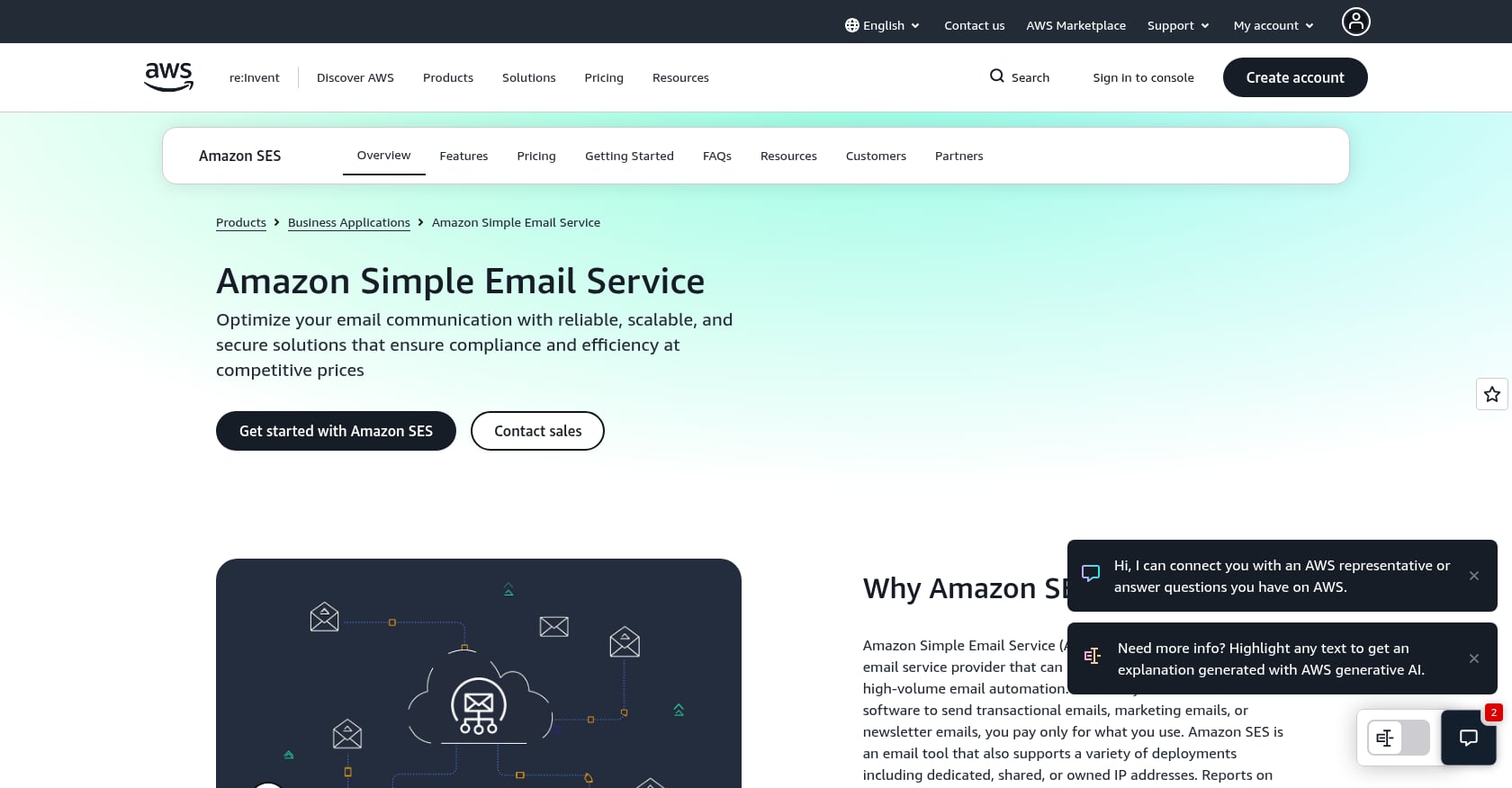 Amazon SES Screenshot