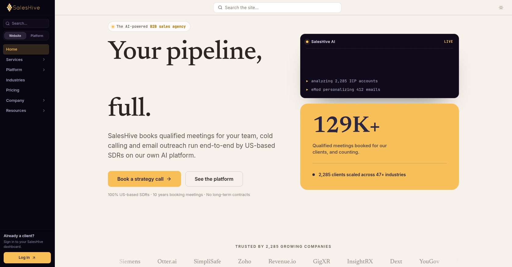 SalesHive Screenshot