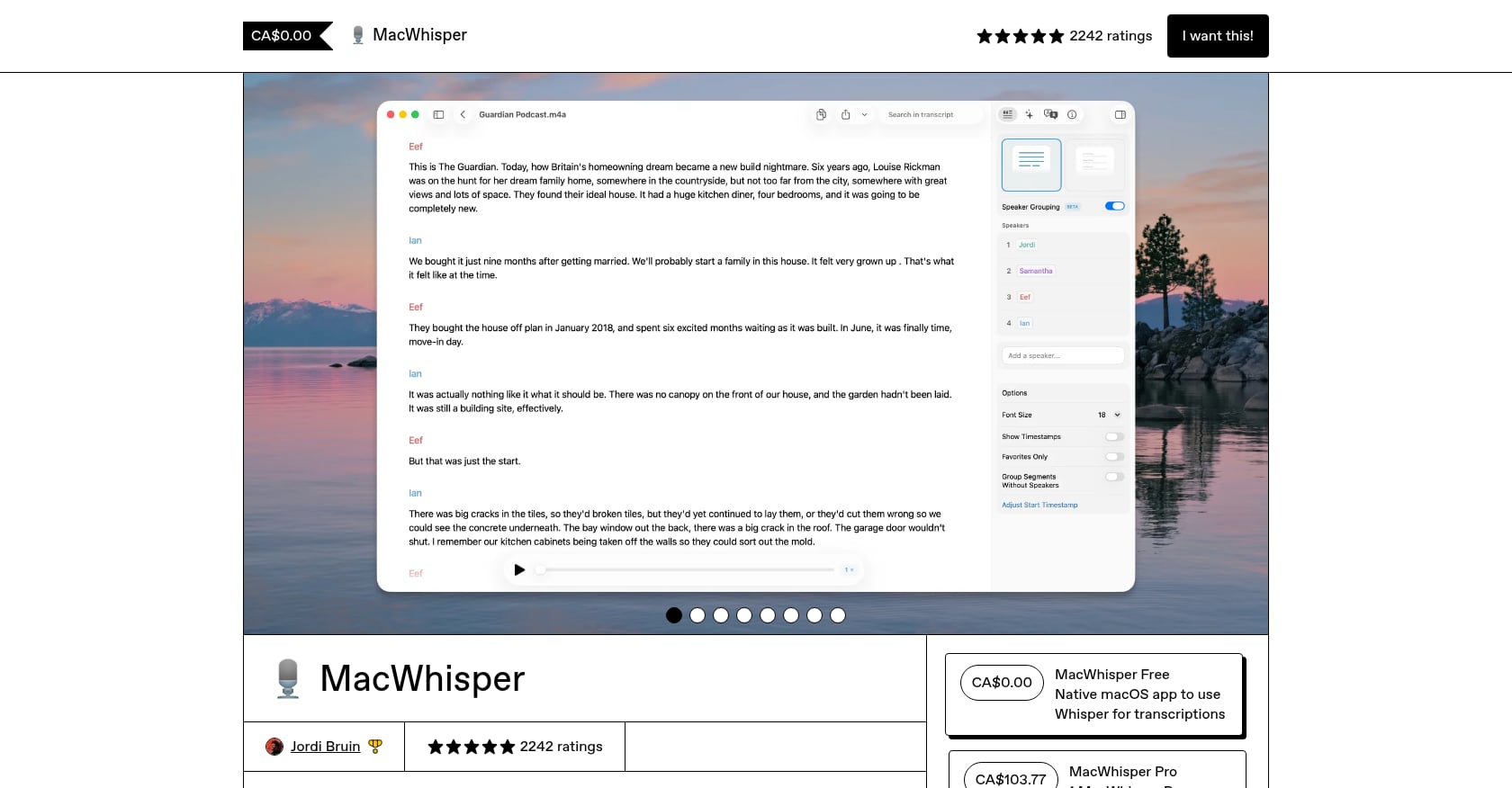 MacWhisper Screenshot