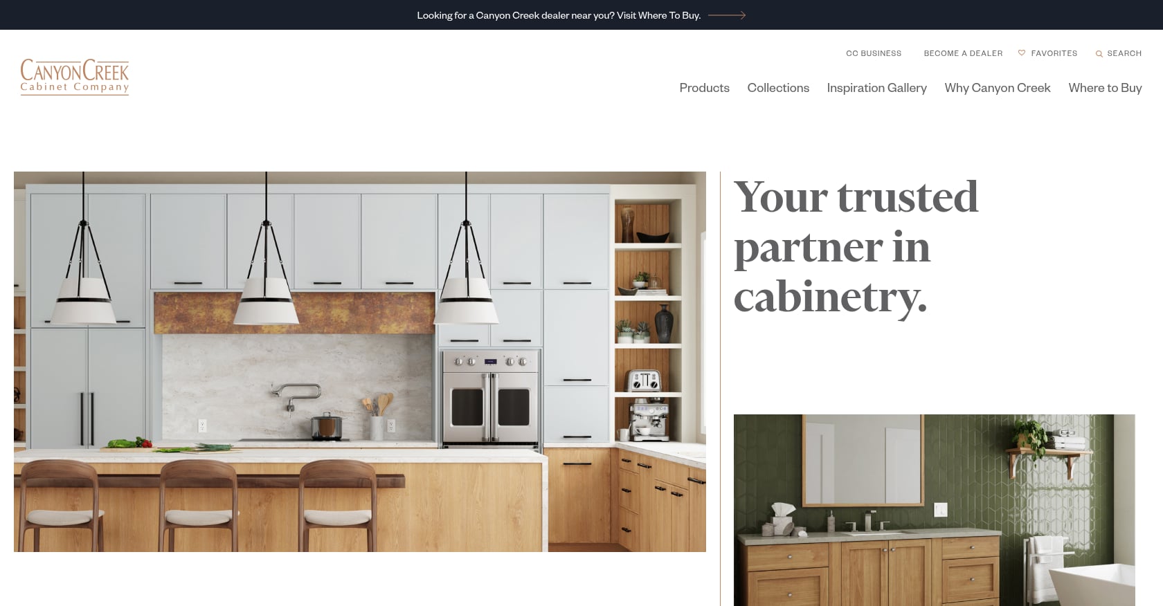 Canyon Creek Cabinet Company Screenshot