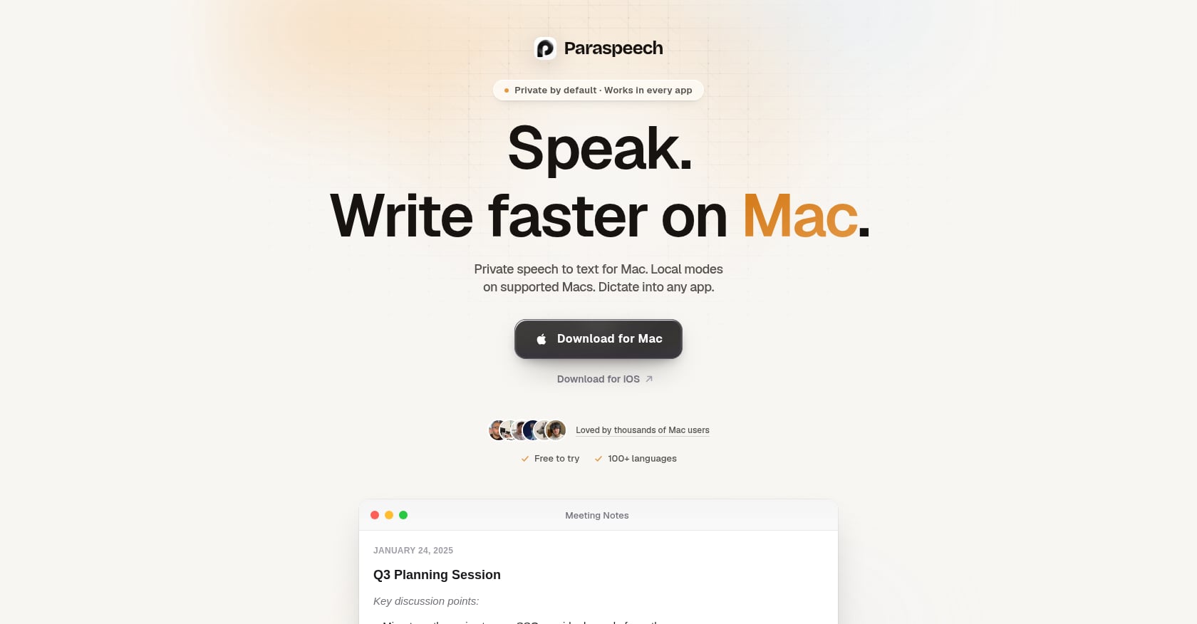 Paraspeech Screenshot