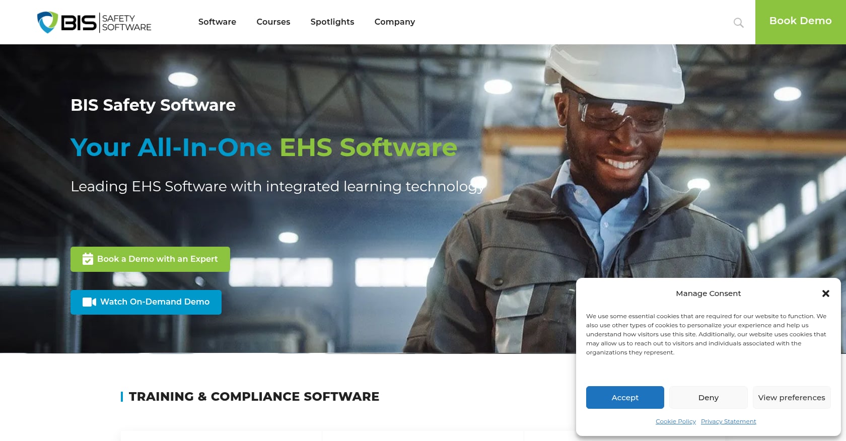 BIS Safety Software Screenshot