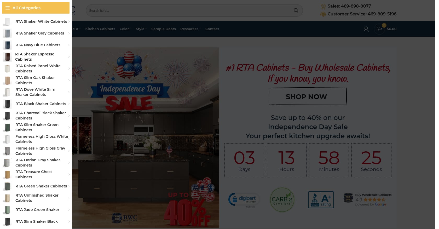 Buy Wholesale Cabinets Screenshot