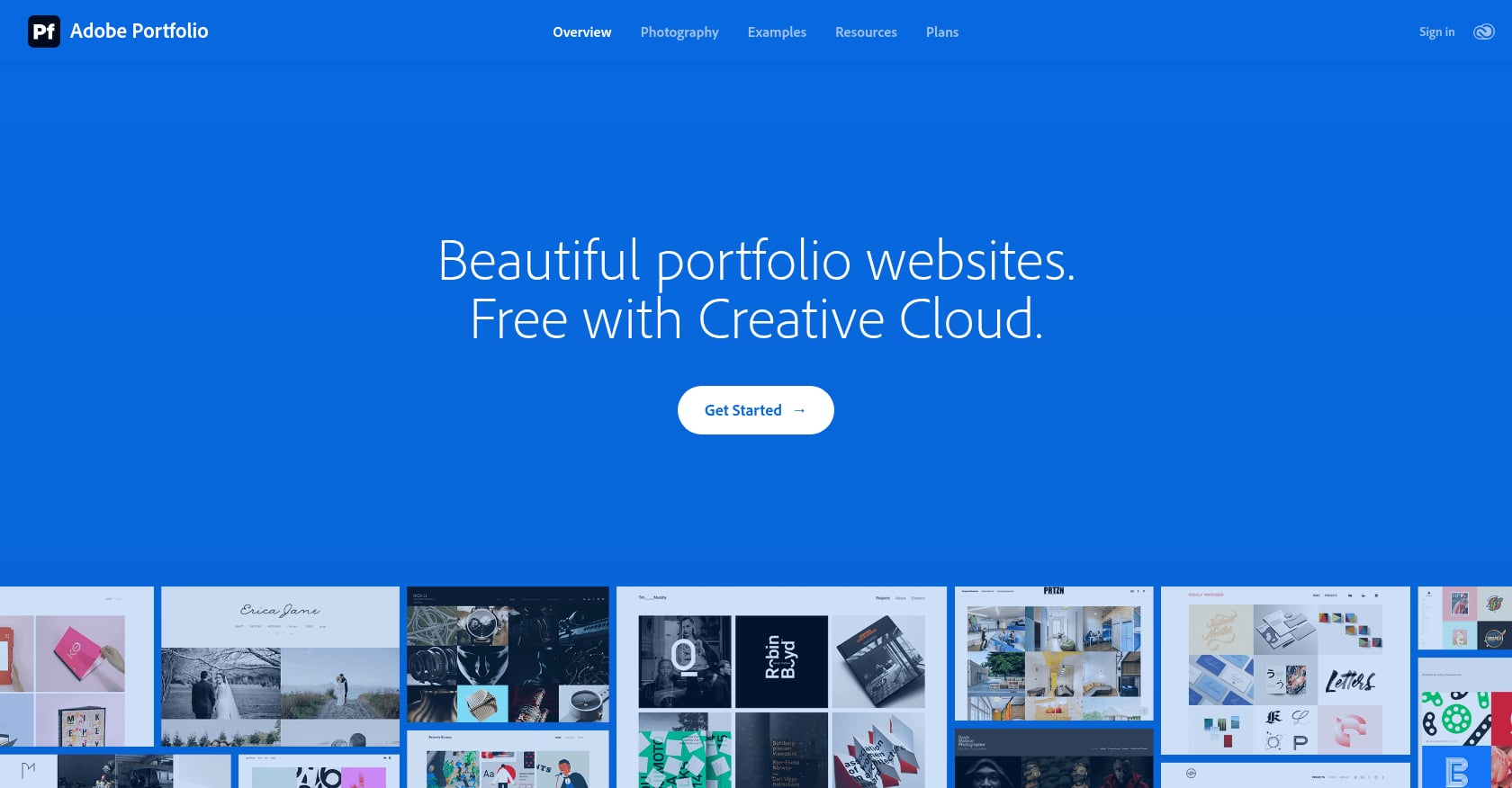 Adobe Portfolio Screenshot