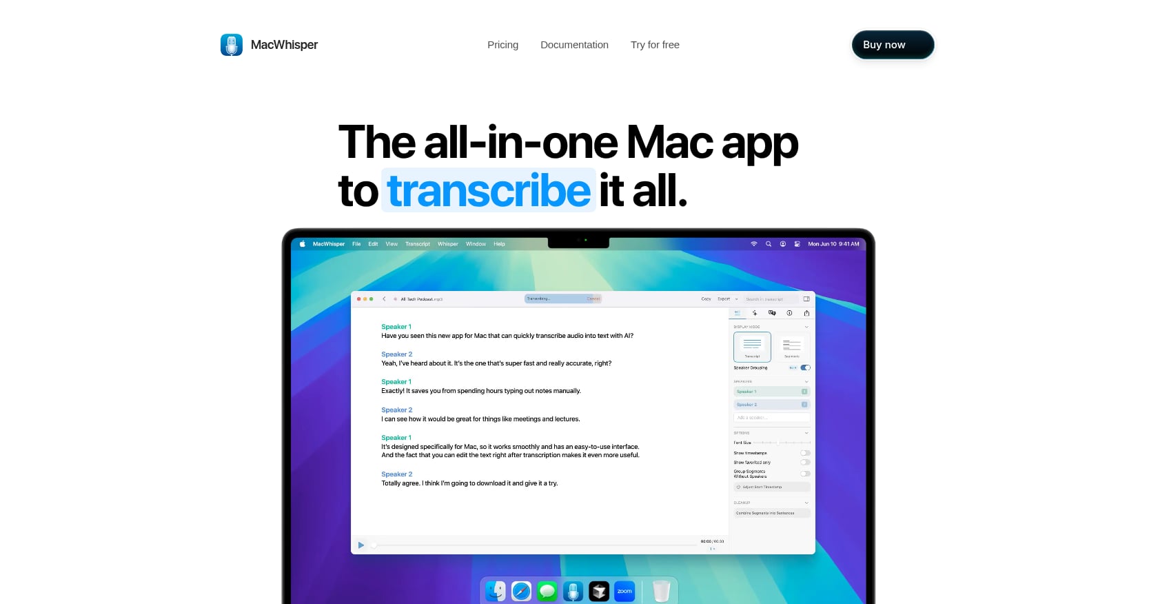 MacWhisper Screenshot