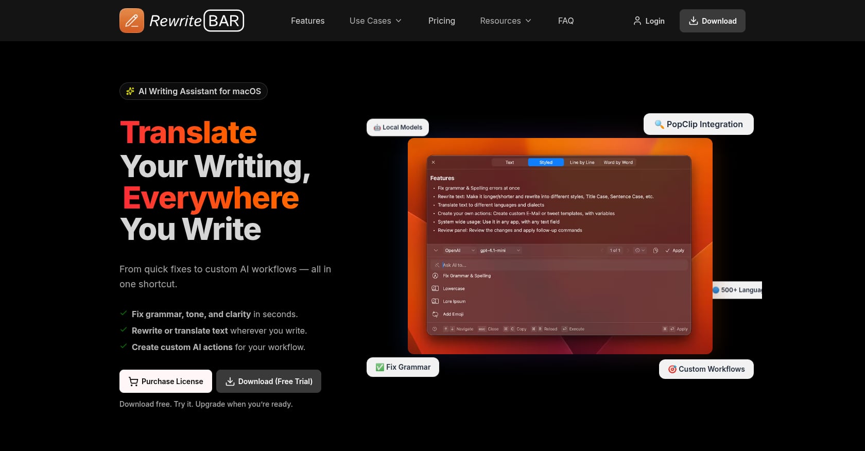RewriteBar Screenshot