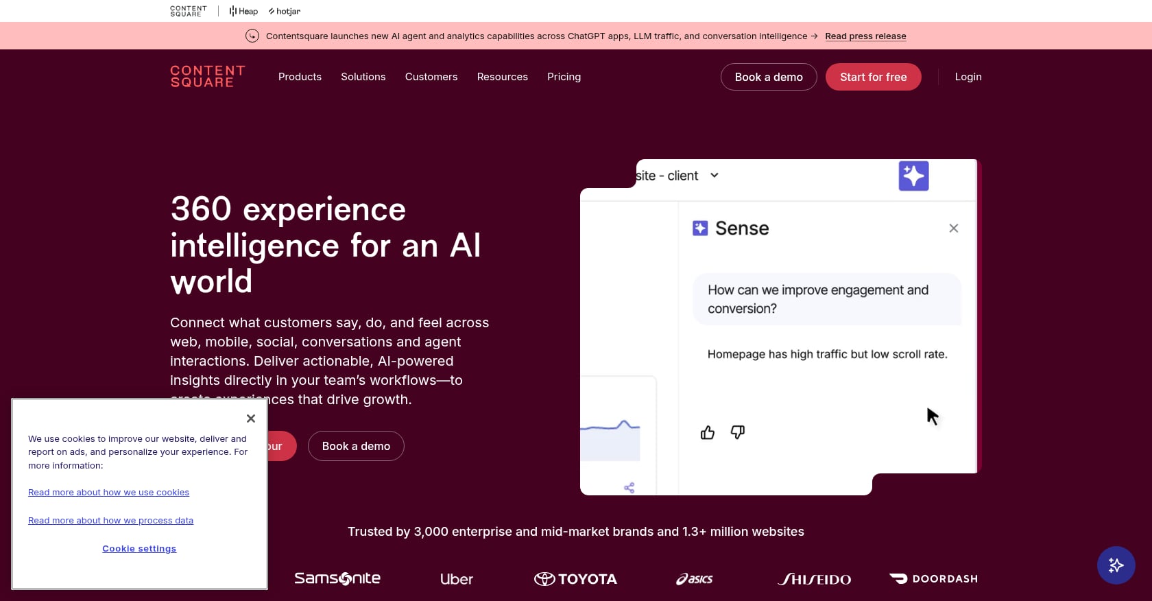 Contentsquare Sense AI Screenshot