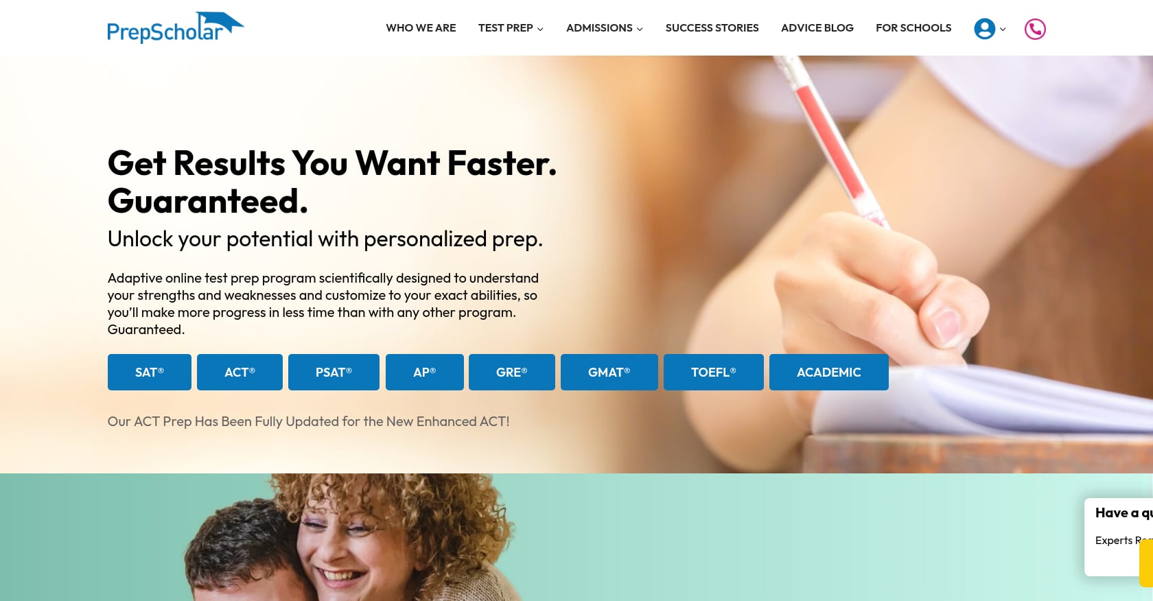PrepScholar Screenshot