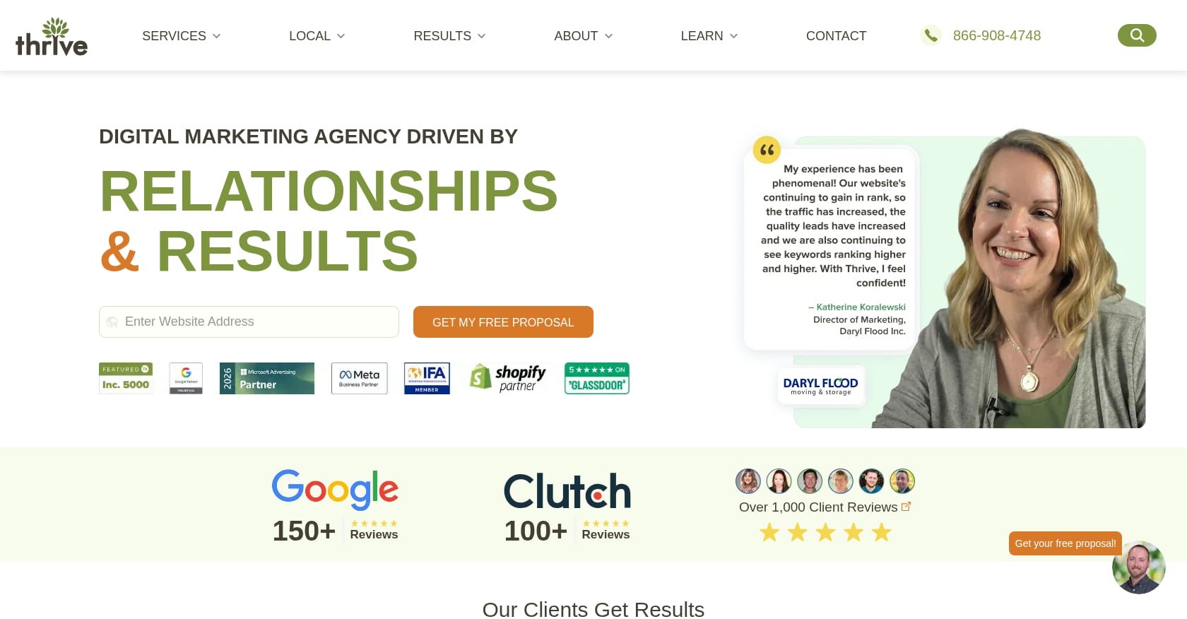 Thrive Internet Marketing Agency Screenshot
