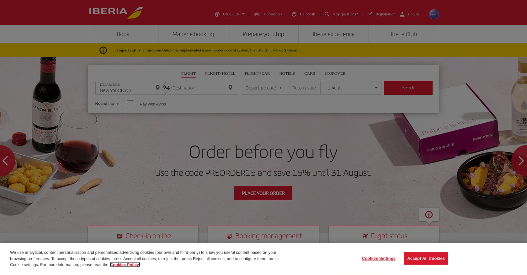 Iberia Business Class Screenshot