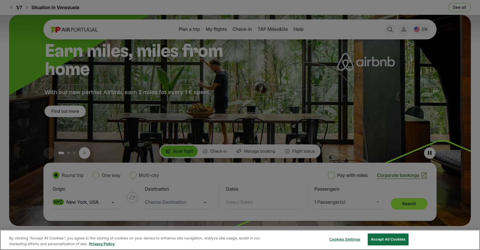 TAP Air Portugal Business Screenshot