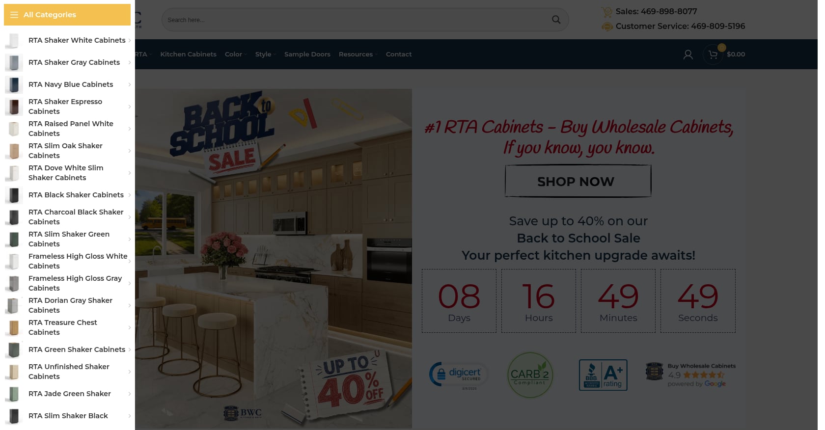 Buy Wholesale Cabinets Screenshot
