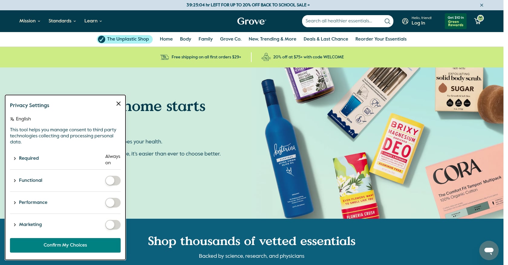 Grove Collaborative, "Beyond Plastic™" Screenshot
