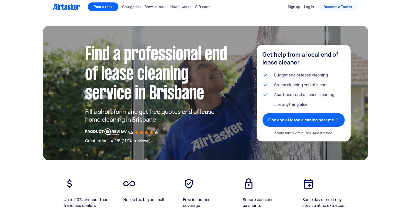 Airtasker Brisbane End-of-Lease Cleaners Screenshot