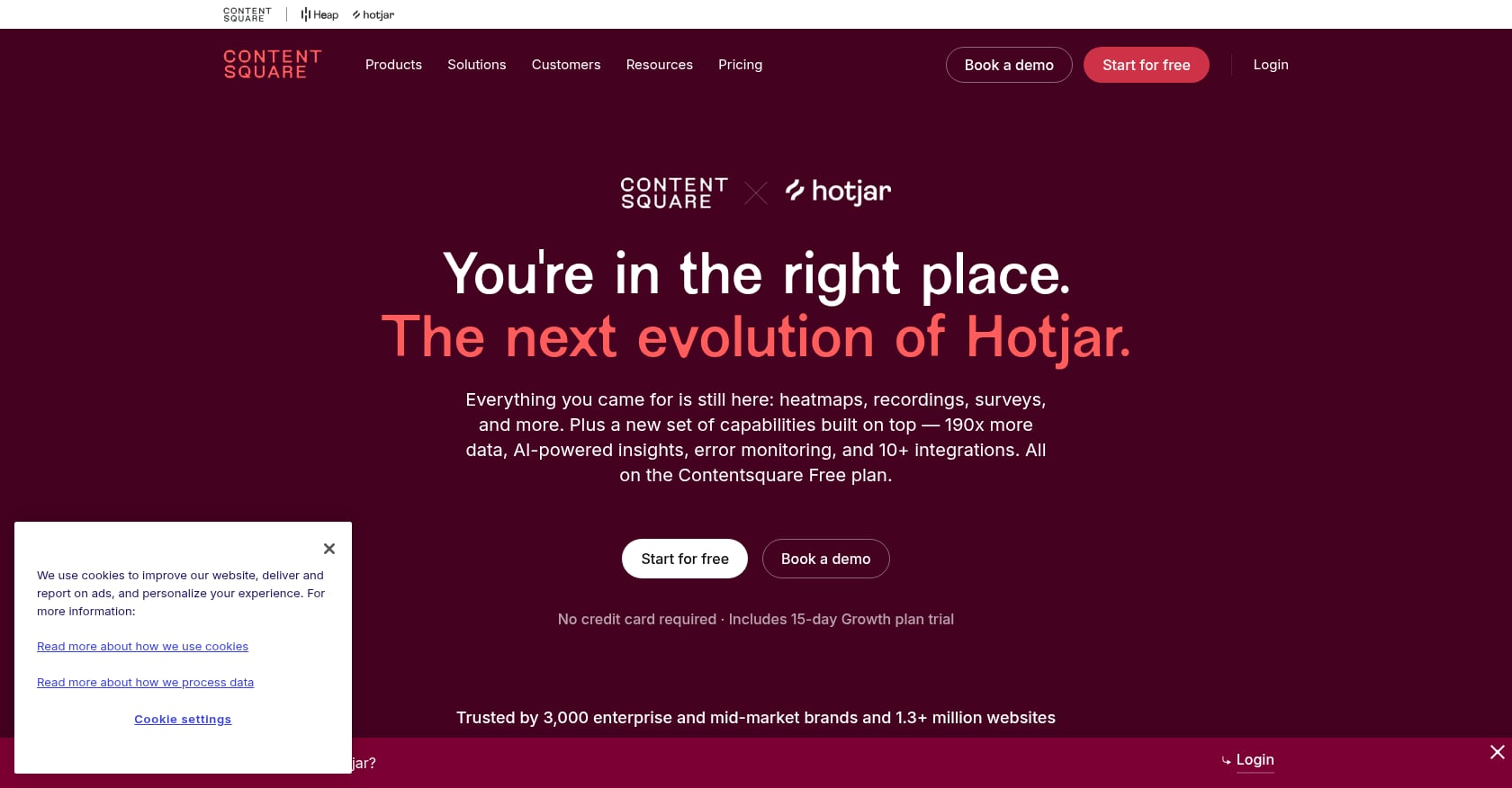 Hotjar / Contentsquare Screenshot