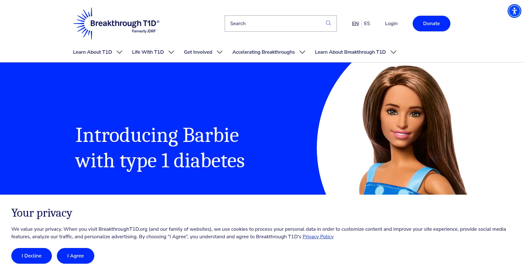 Mattel + Breakthrough T1D, Barbie with Type-1 Diabetes Screenshot
