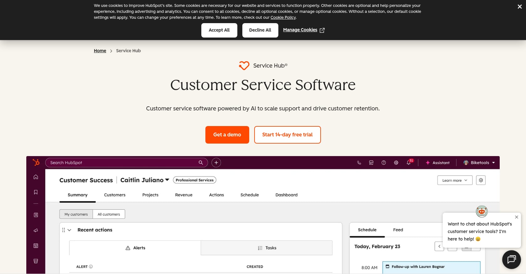 HubSpot Service Hub Screenshot